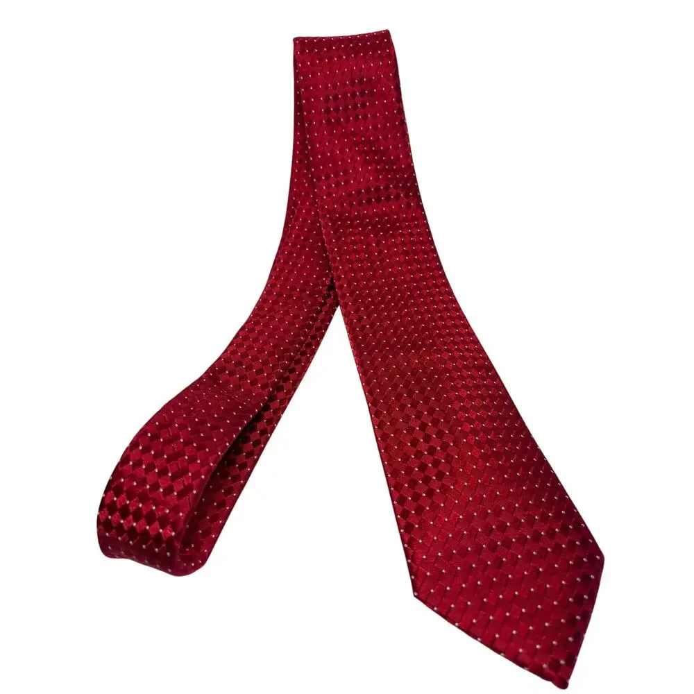 Eagle Shirtmakers Red Geometric Dotted Tie